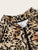 Leopard Zipper Front Long Sleeve One Piece Swimwear