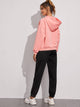 Letter Graphic Kangaroo Pocket Drawstring Hoodie & Sweatpants