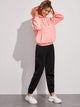 Letter Graphic Kangaroo Pocket Drawstring Hoodie & Sweatpants