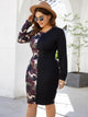 Plus Two Tone Camo Print Bodycon Dress