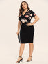 Plus Floral Print Cut Out Bodycon Dress
