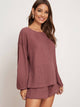 Boat Neck Top & Drawstring Waist Shorts Set