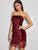 Contrast Lace Strapless Velvet Dress