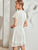 Zip Back Guipure Lace Overlay Fitted Dress