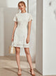 Zip Back Guipure Lace Overlay Fitted Dress