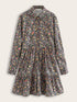 Ditsy Floral Button Front Shirt Dress