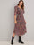 Floral Print Ruffle Trim Chiffon A-line Dress