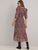 Floral Print Ruffle Trim Chiffon A-line Dress
