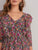 Floral Print Ruffle Trim Chiffon A-line Dress