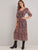 Floral Print Ruffle Trim Chiffon A-line Dress