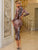 Glamaker Mock Neck All Over Print Bodycon Dress