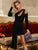 Glamaker Asymmetrical Neck Cut-out Draped Bodycon Dress