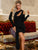 Glamaker Asymmetrical Neck Cut-out Draped Bodycon Dress
