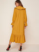 Peter Pan Collar Tie Neck Button Through Shirt Dress