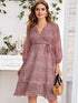 Ditsy Floral Tie Front Chiffon A-line Dress