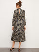 Belted Floral Print Keyhole Back dress