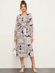 Scarf Print Belted Wrap Dress
