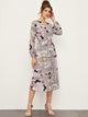 Scarf Print Belted Wrap Dress