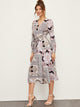 Scarf Print Belted Wrap Dress