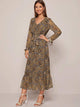 Knot Cuff Self Tie Chiffon Dress