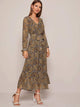 Knot Cuff Self Tie Chiffon Dress