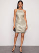 Open Back Fitted Sequin Cami Dress