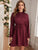 Flounce Sleeve Drawstring Waist Button Dress