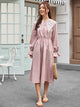 Contrast Guipure Lace Chelsea Collar Bell Sleeve Dress