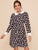 Contrast Collar All Over Print Shirt Dress