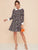 Contrast Collar All Over Print Shirt Dress