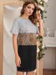 Cheetah Print Color-Block Tee Dress