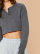 Two Tone Long Sleeve Top With Shortie PJ Set