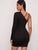 Asymmetrical Neck Solid Bodycon Dress