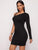 Asymmetrical Neck Solid Bodycon Dress