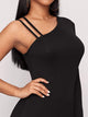 Asymmetrical Neck Solid Bodycon Dress