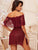 Contrast Lace Flounce Mesh Dress