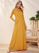 Funnel Neck Pocket Detail Maxi Dress
