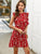 Ruffle Trim Plants Print A-line Dress