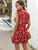 Ruffle Trim Plants Print A-line Dress