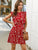 Ruffle Trim Plants Print A-line Dress