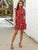 Ruffle Trim Plants Print A-line Dress