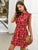 Ruffle Trim Plants Print A-line Dress