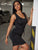 Solid Lace Up Sleeveless Bodycon Dress