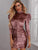 Mock Neck Ruched Velvet Bodycon Dress