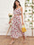 Ruffle Floral Cami Top With Split Thigh Skirt