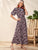 Tie Neck Puff Sleeve Ditsy Floral Print Dress