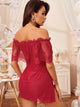 Floral Lace Sheer Mesh Dress
