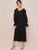 Solid Contrast Lace Cold Shoulder Tunic Dress