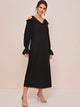 Solid Contrast Lace Cold Shoulder Tunic Dress