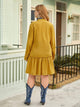 Plus Single Breasted Pocket Patched Shirt Dress